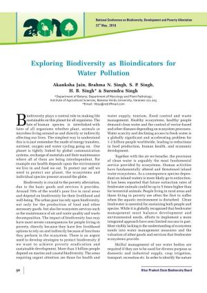 Exploring Biodiversity As Bioindicators for Water Pollution