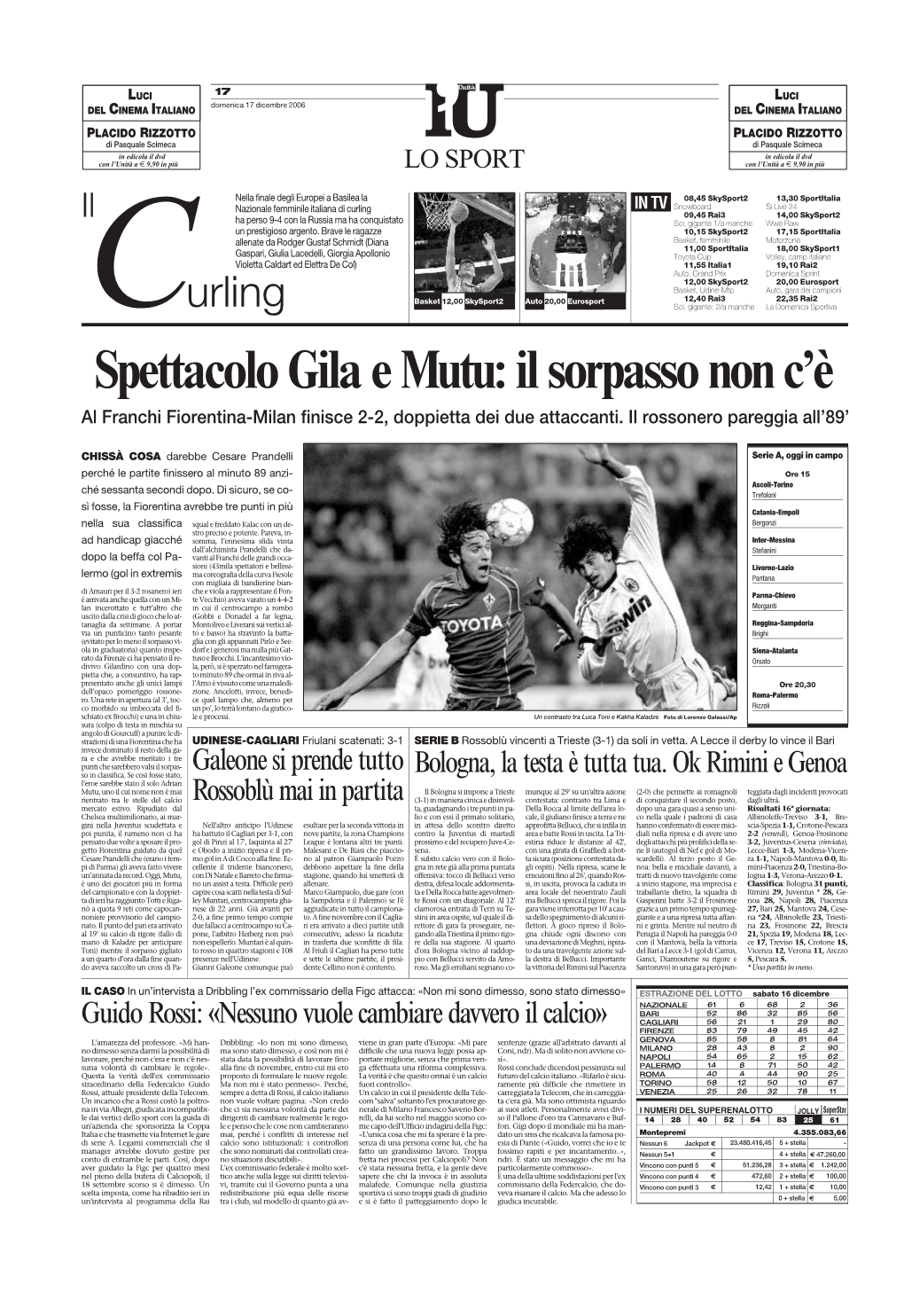 Spettacolo Gila E Mutu: Il Sorpasso Non C’È Al Franchi Fiorentina-Milan Finisce 2-2, Doppietta Dei Due Attaccanti