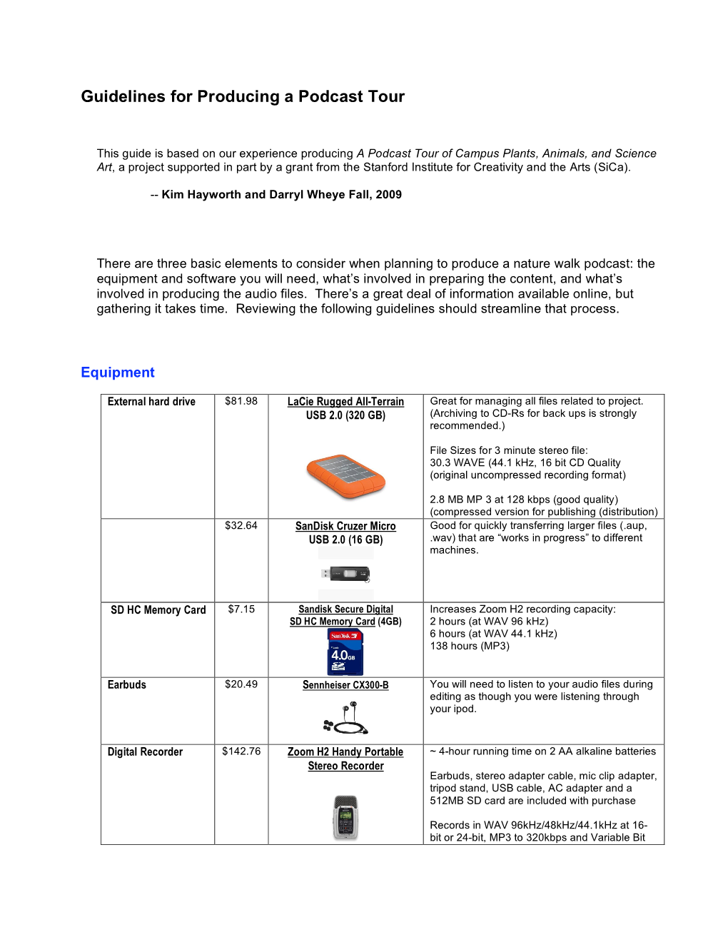 Guidelines for Producing a Podcast Tour