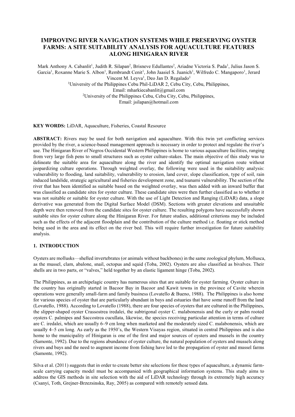 AB 0243 L Site Suitability Analysis for Aquaculture Features Along