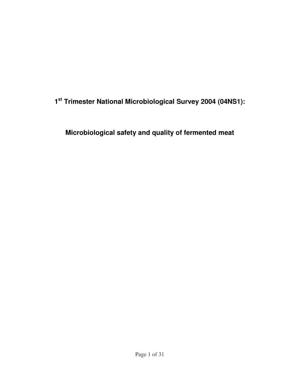 (04NS1): Microbiological Safety and Quality of Fermented Meat