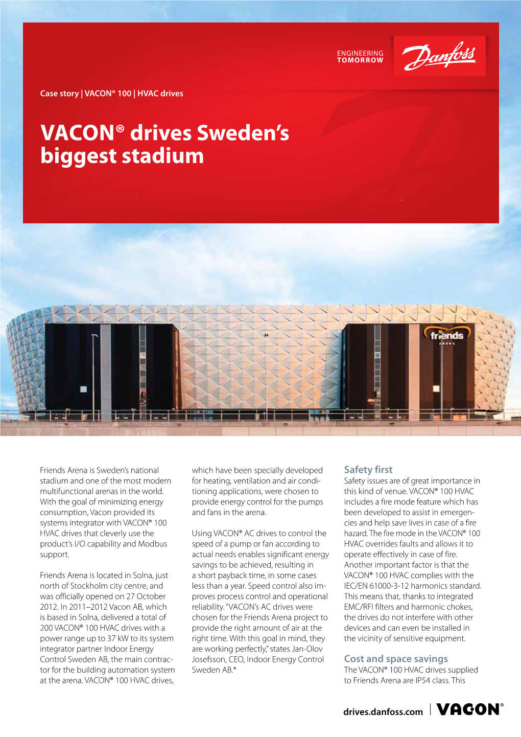 VACON® Drives Sweden's Biggest Stadium