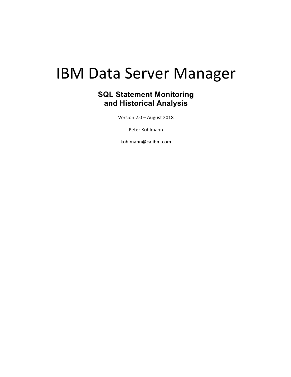 IBM Data Server Manager