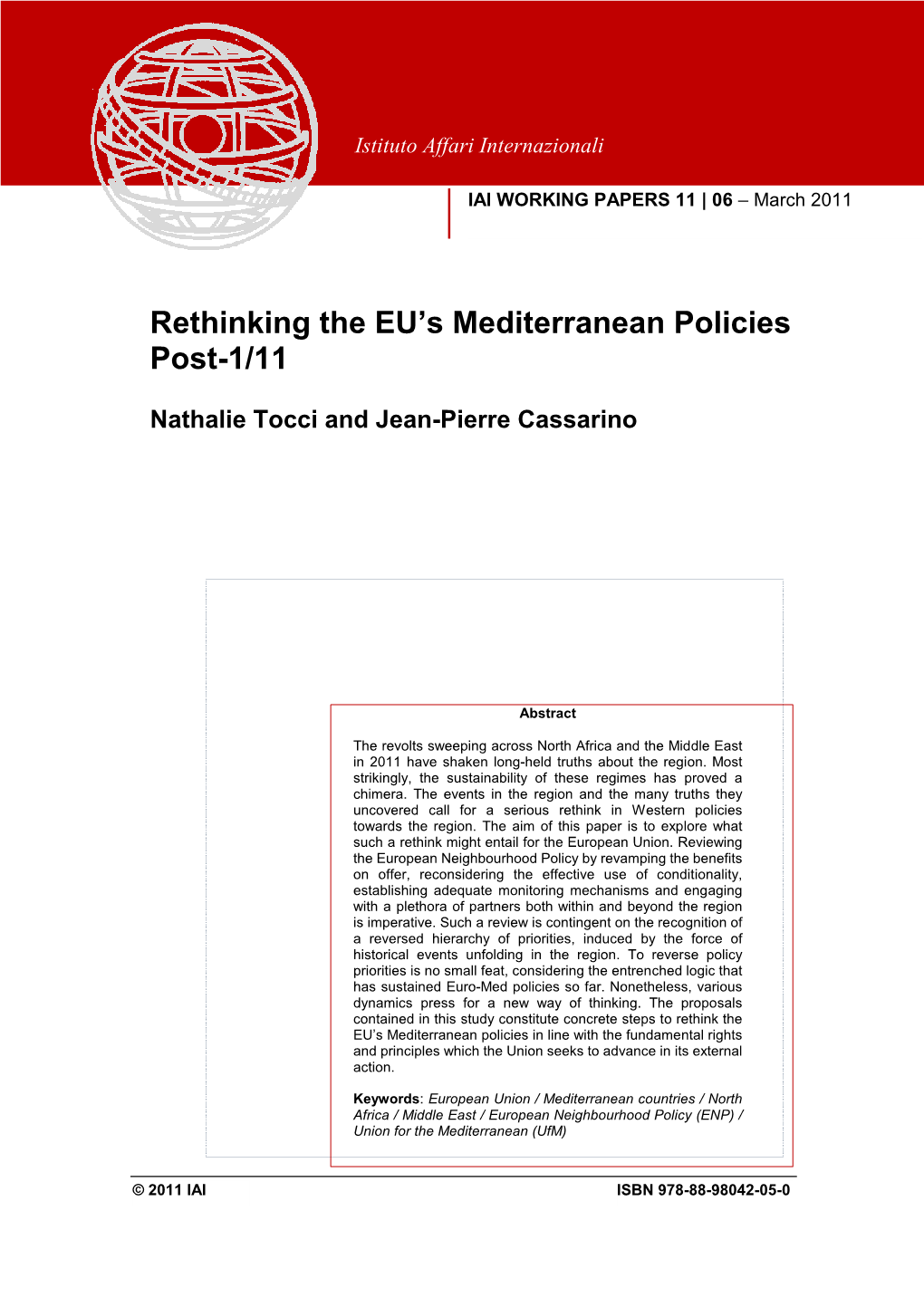 Rethinking the EU's Mediterranean Policies Post-1/11