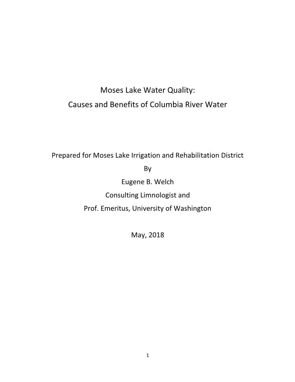 Causes and Benefits of Columbia River Water