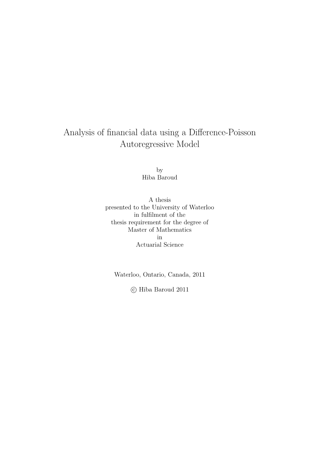 Analysis of Financial Data Using a Difference-Poisson Autoregressive Model