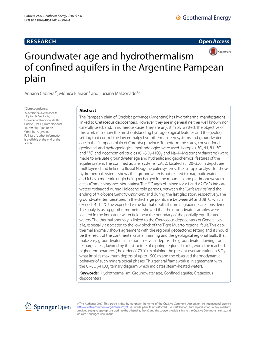 Groundwater Age and Hydrothermalism of Confined