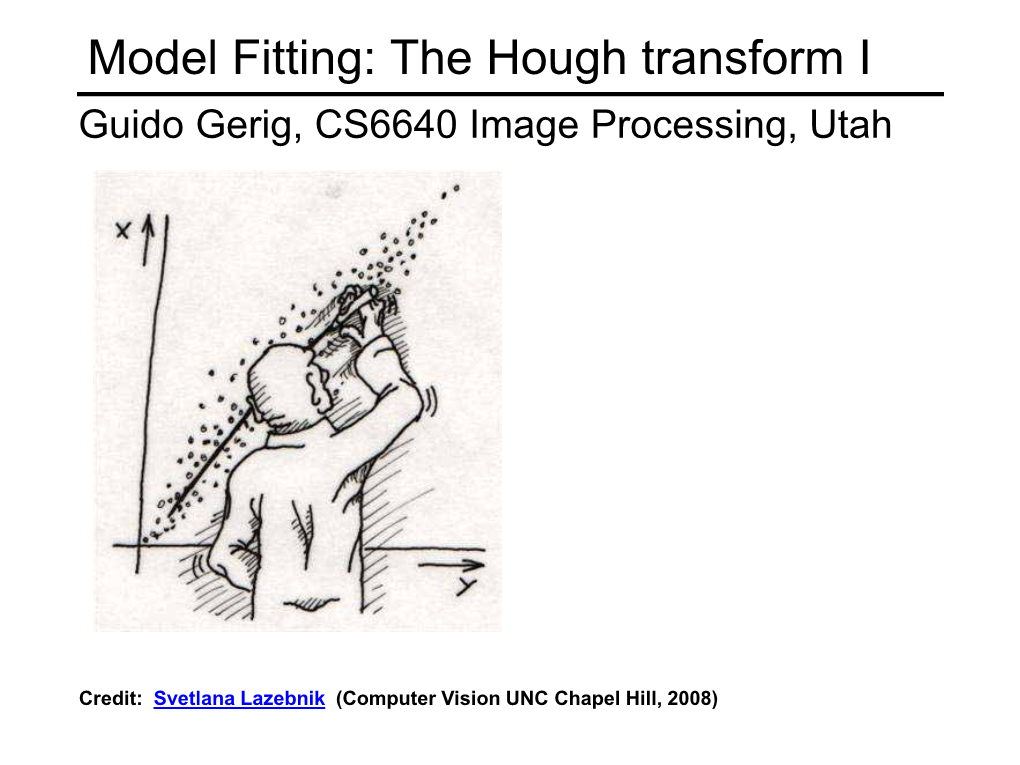 Model Fitting: the Hough Transform I Guido Gerig, CS6640 Image Processing, Utah