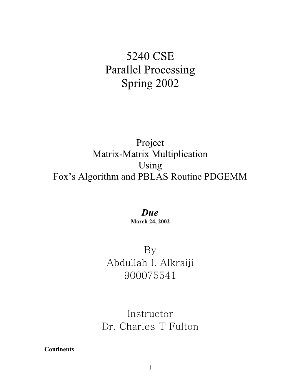 Fox S Algorithm and PBLAS Routine PDGEMM