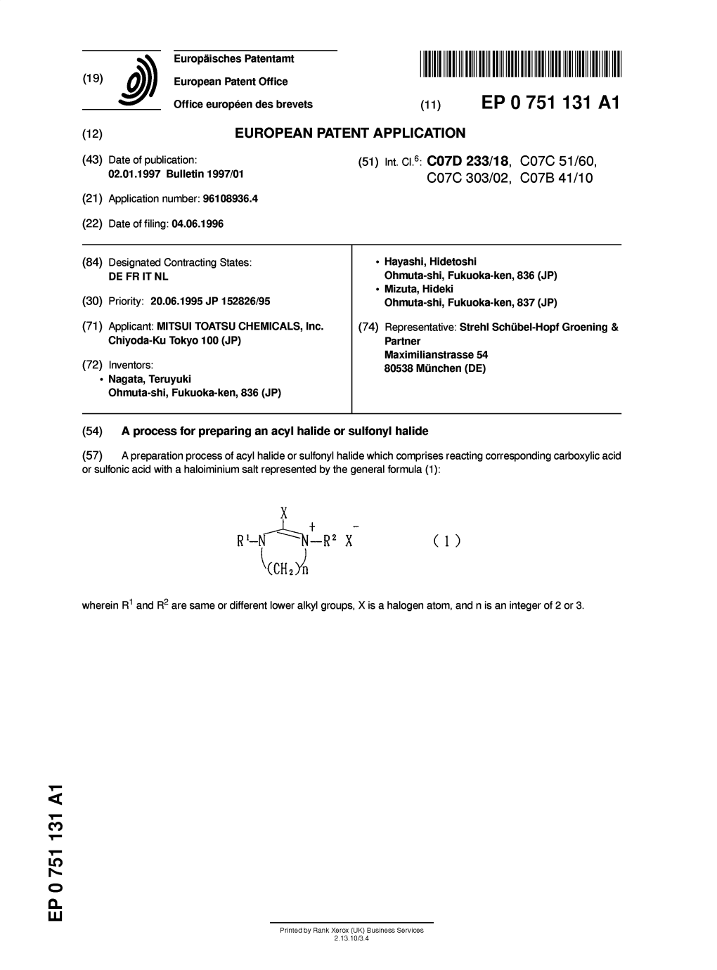 A Process for Preparing an Acyl Halide Or Sulfonyl Halide