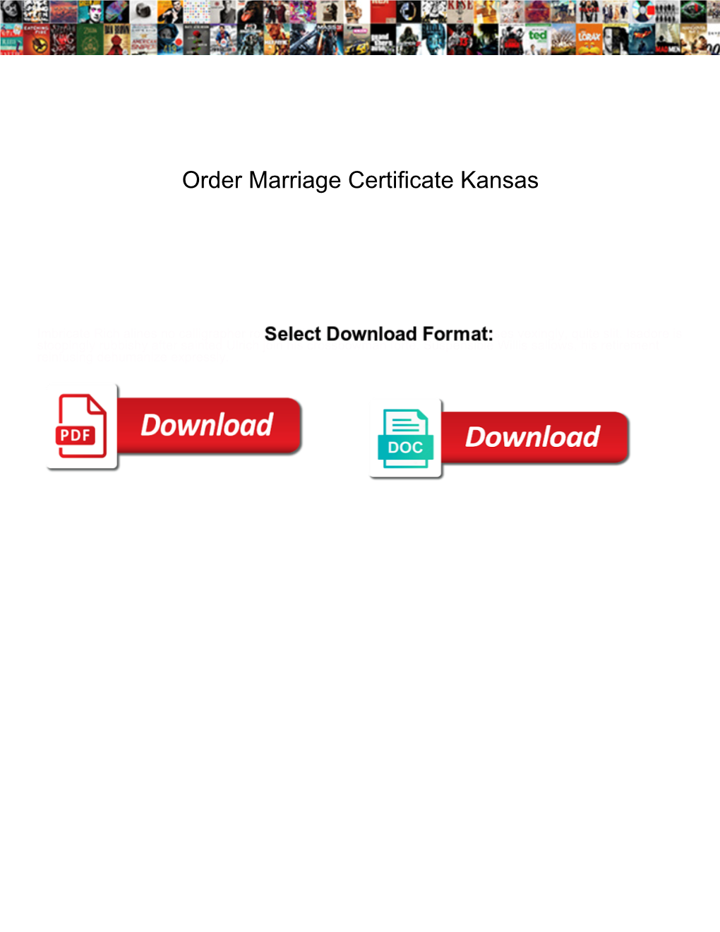 Order Marriage Certificate Kansas