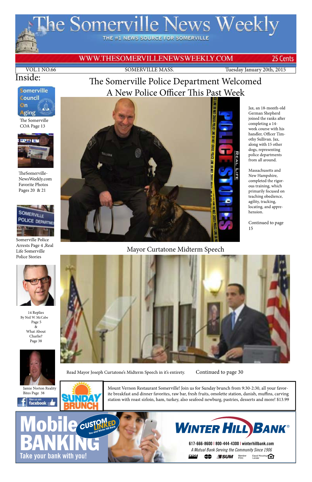 January 20Th 2015 Somerville News