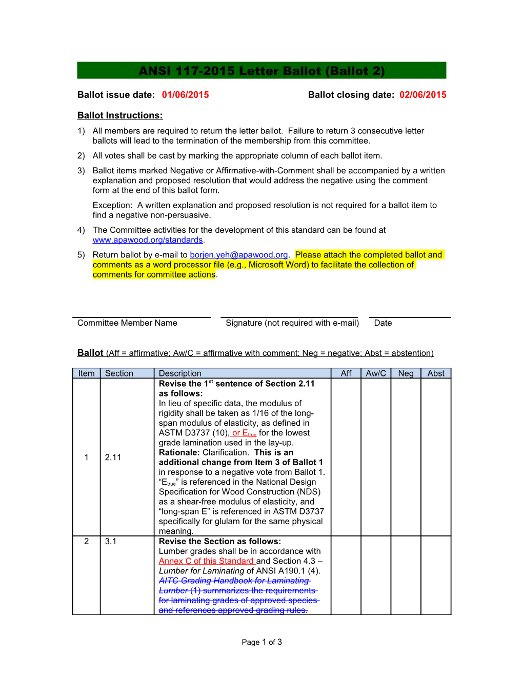 ANSI 117-2015 Letter Ballot (Ballot 2)