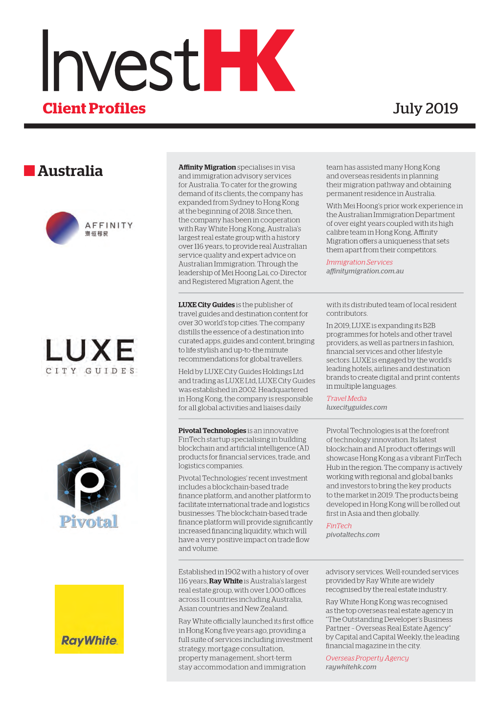 Investhk-Client Profiles, July 2019