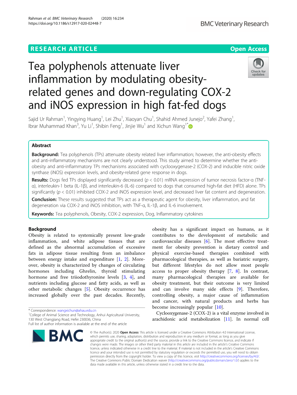 Tea Polyphenols Attenuate Liver Inflammation by Modulating Obesity