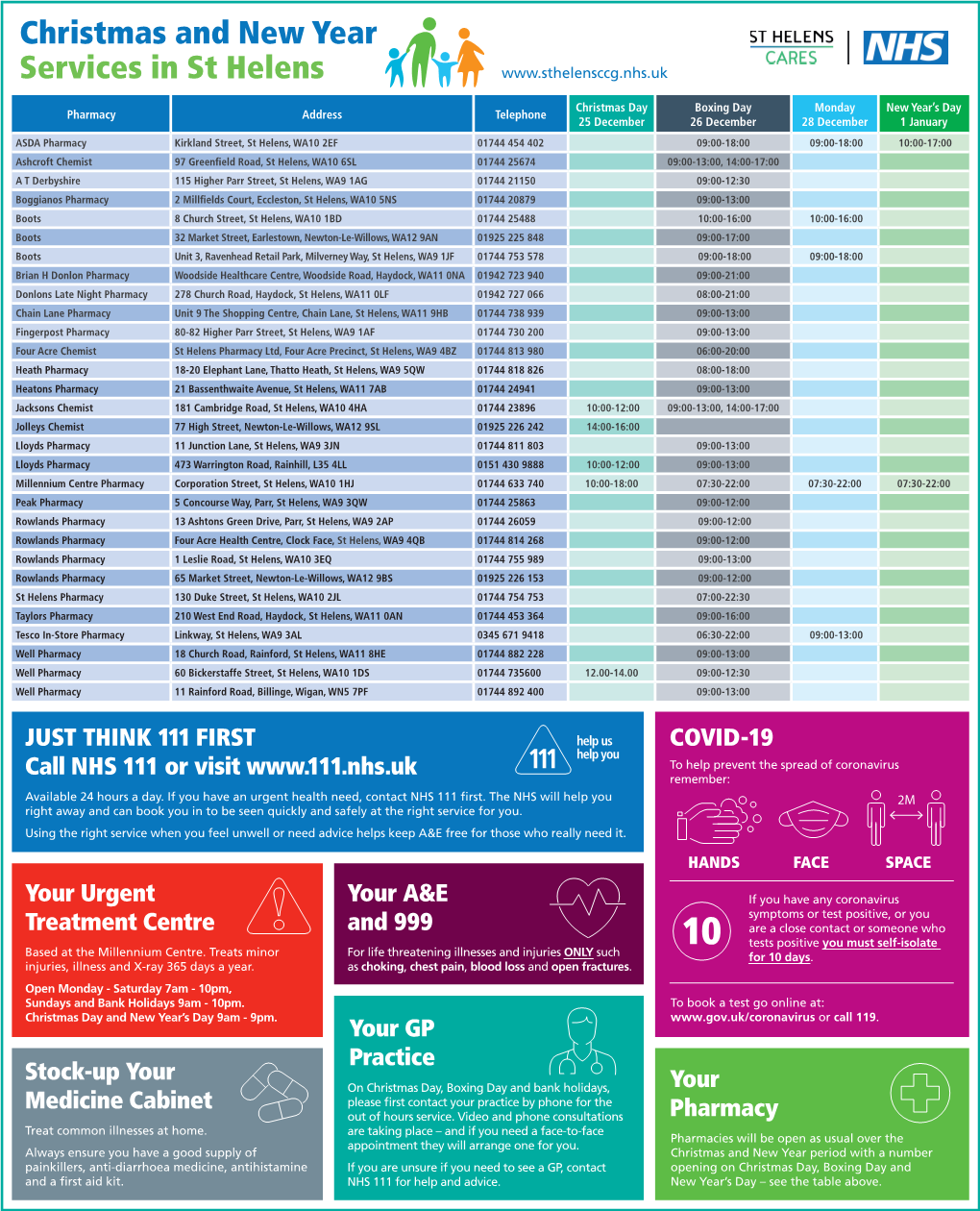 Christmas and New Year Services in St Helens