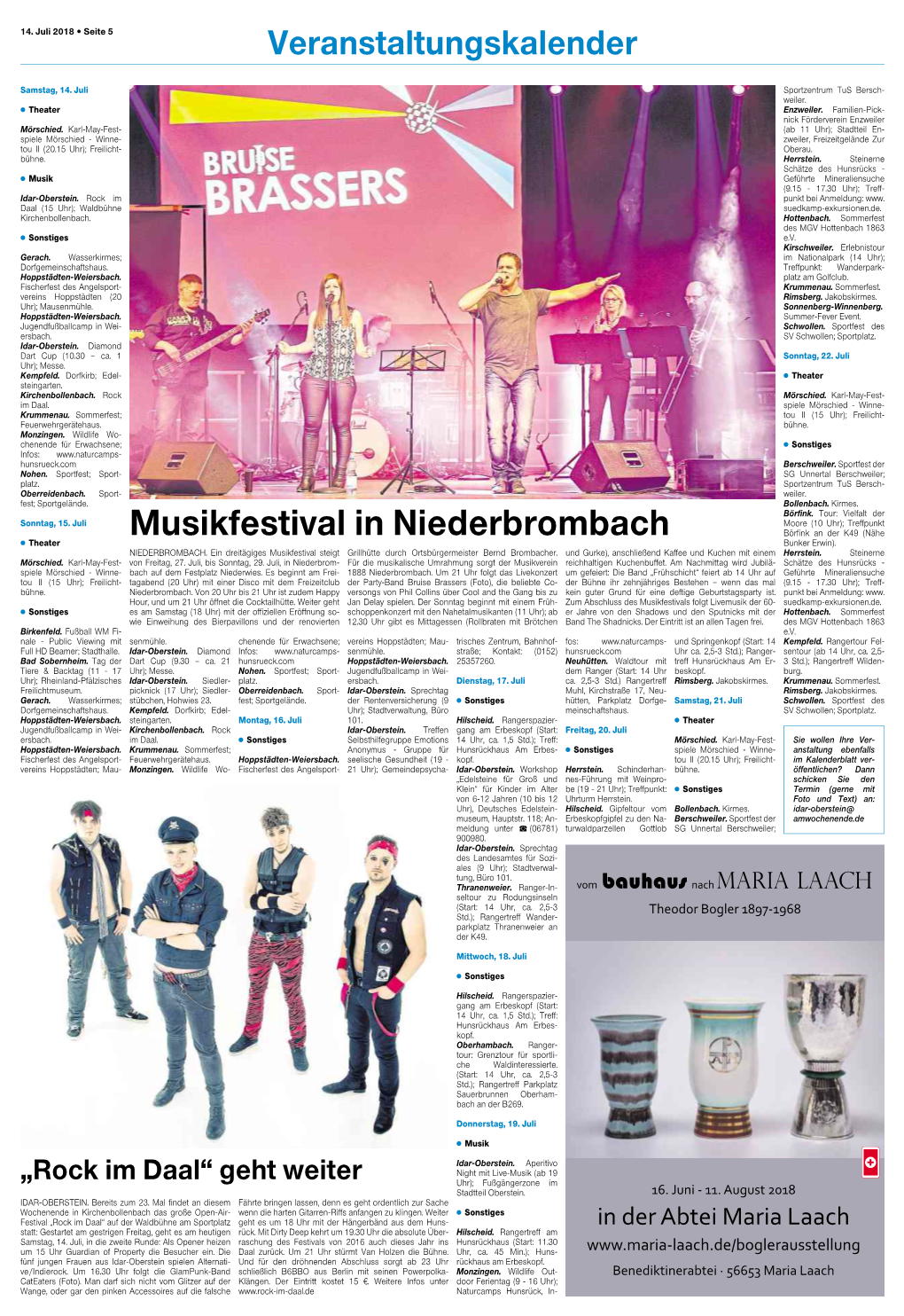 Musikfestival in Niederbrombach Börfink an Der K49 (Nähe ¸ Theater Bunker Erwin)