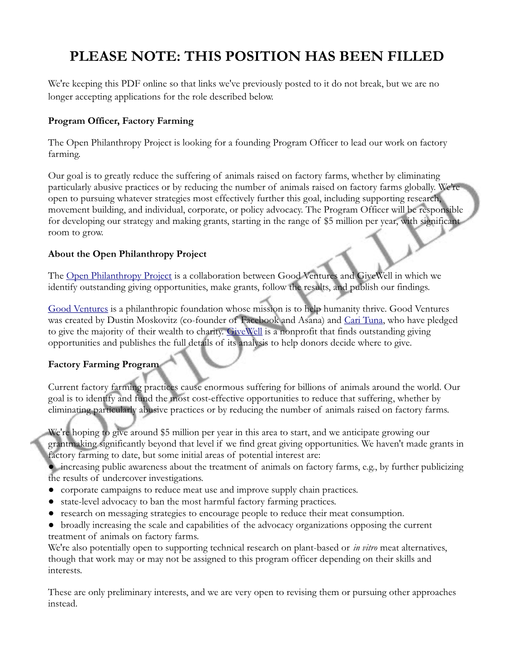 Factory Farming Program Officer.Pdf