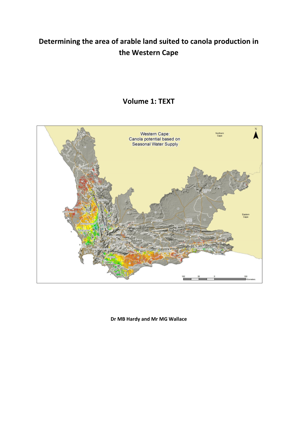 Determining the Area of Arable Land Suited to Canola Production in the Western Cape