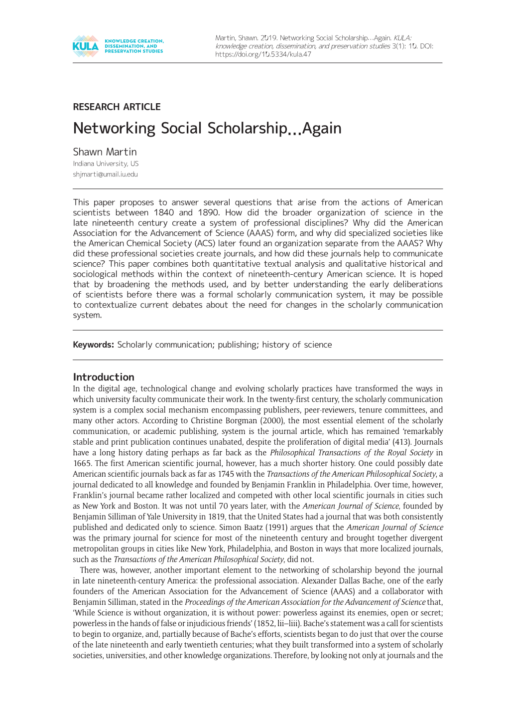 Networking Social Scholarship…Again