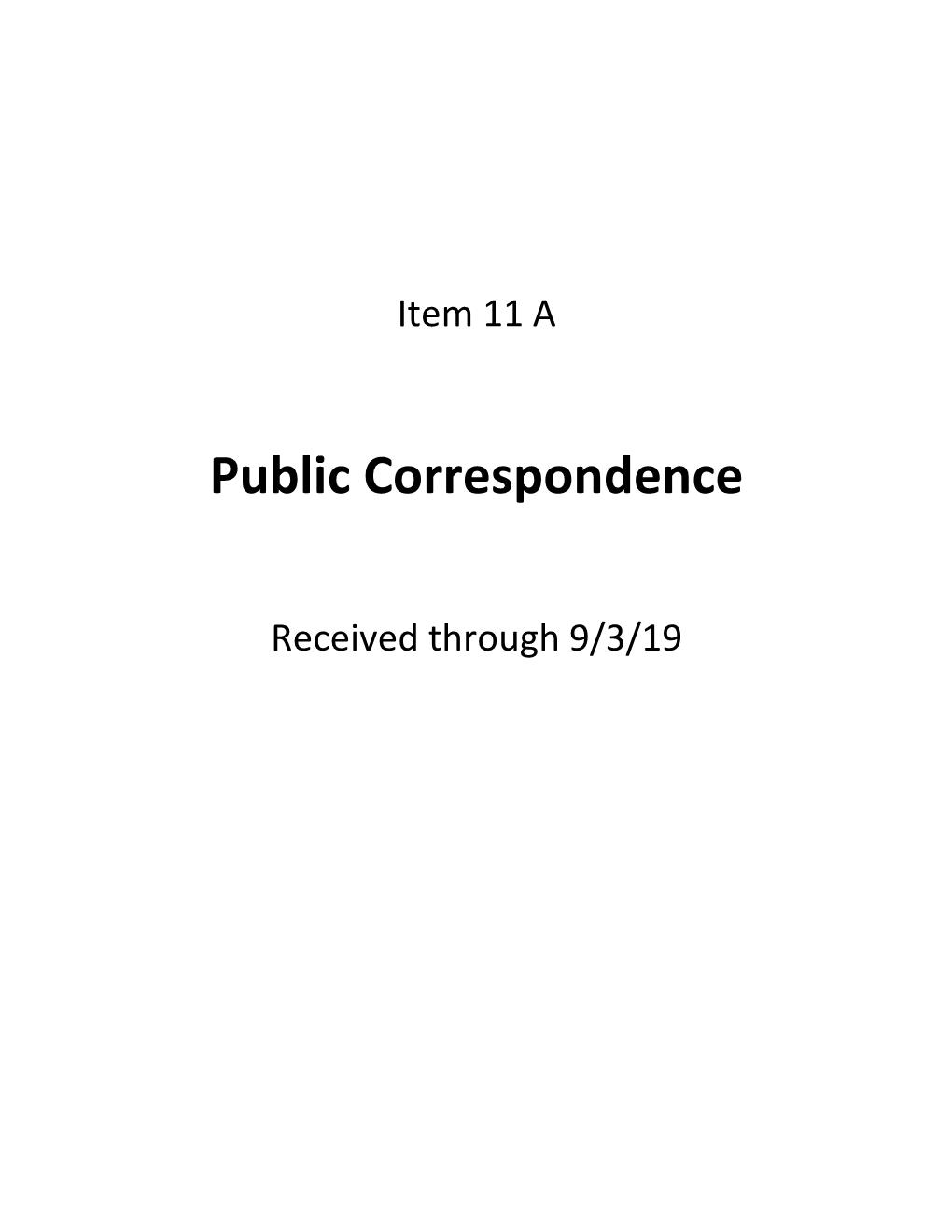 Public Correspondence