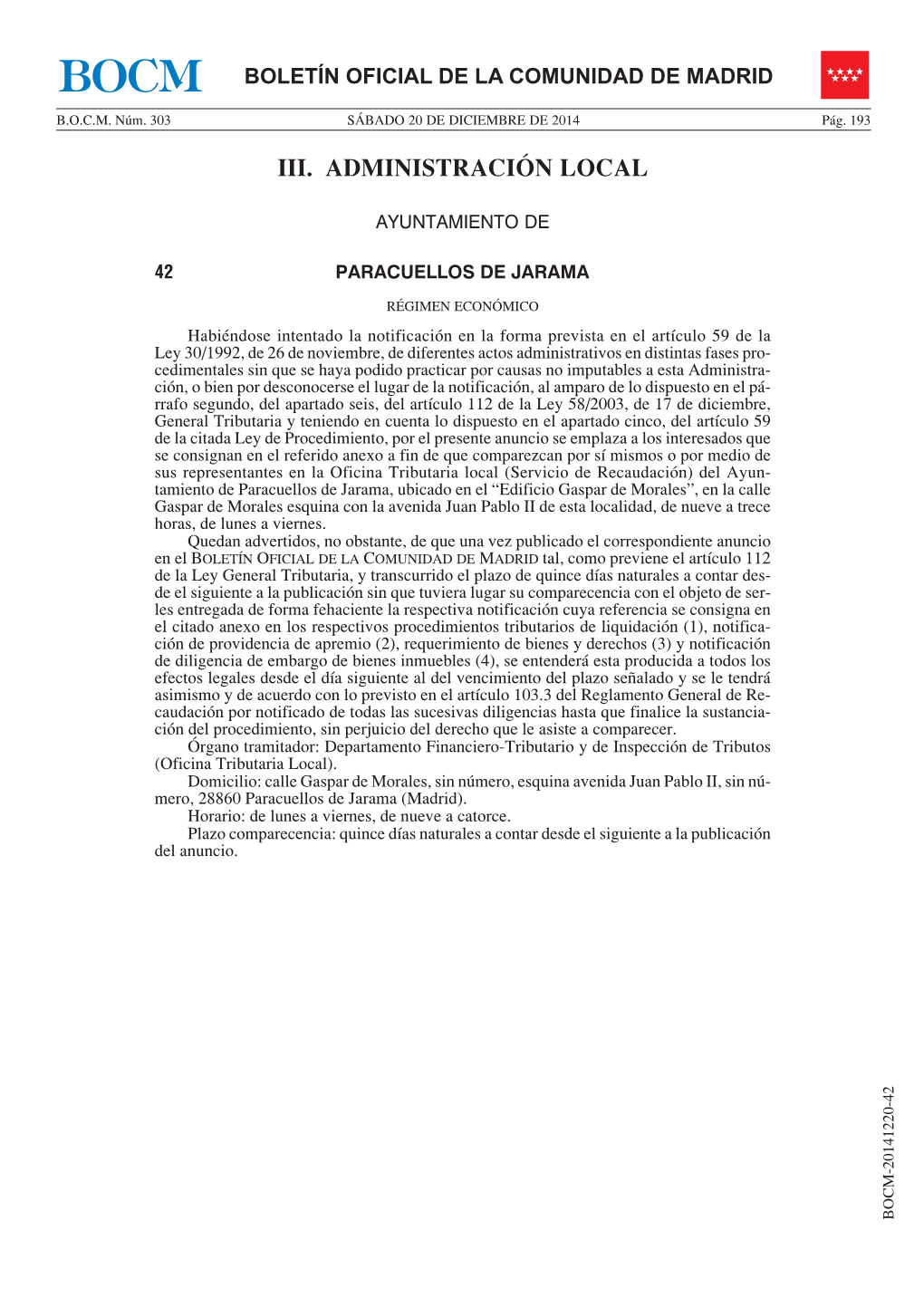 Iii. Administración Local