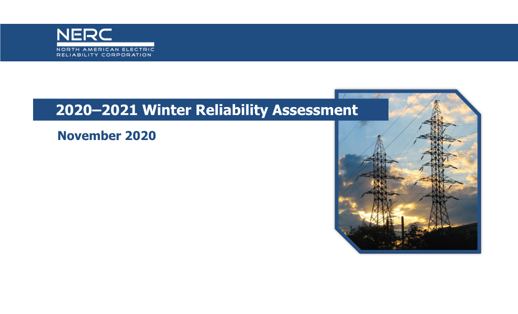 2020–2021 Winter Reliability Assessment