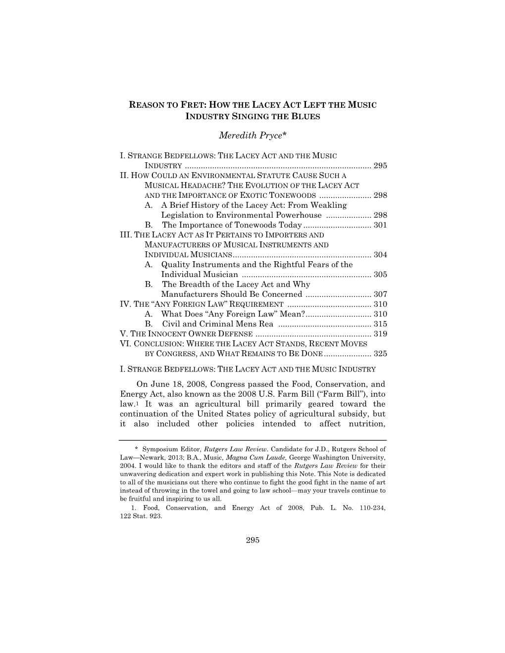 How the Lacey Act Left the Music Industry Singing the Blues