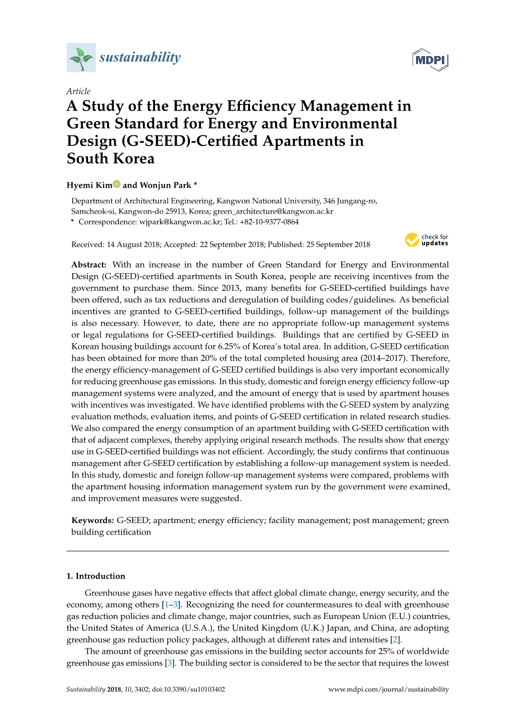 A Study of the Energy Efficiency Management in Green Standard For