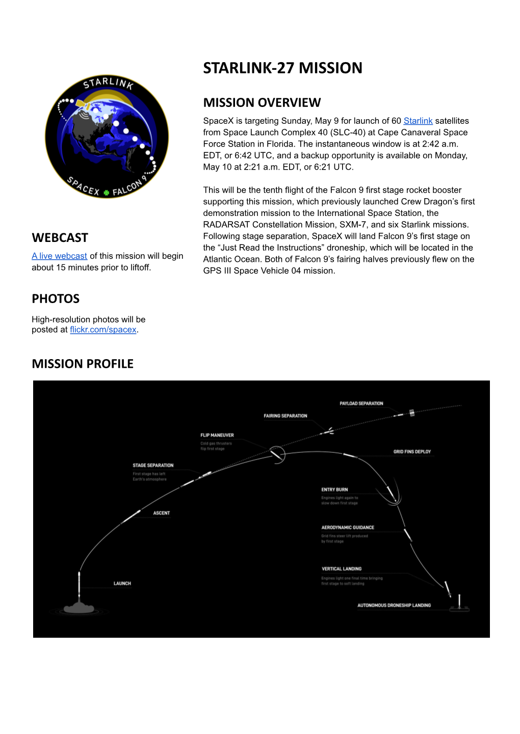 Starlink-27 Mission