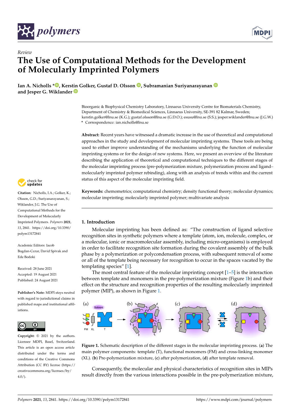 The Use of Computational Methods for the Development of Molecularly