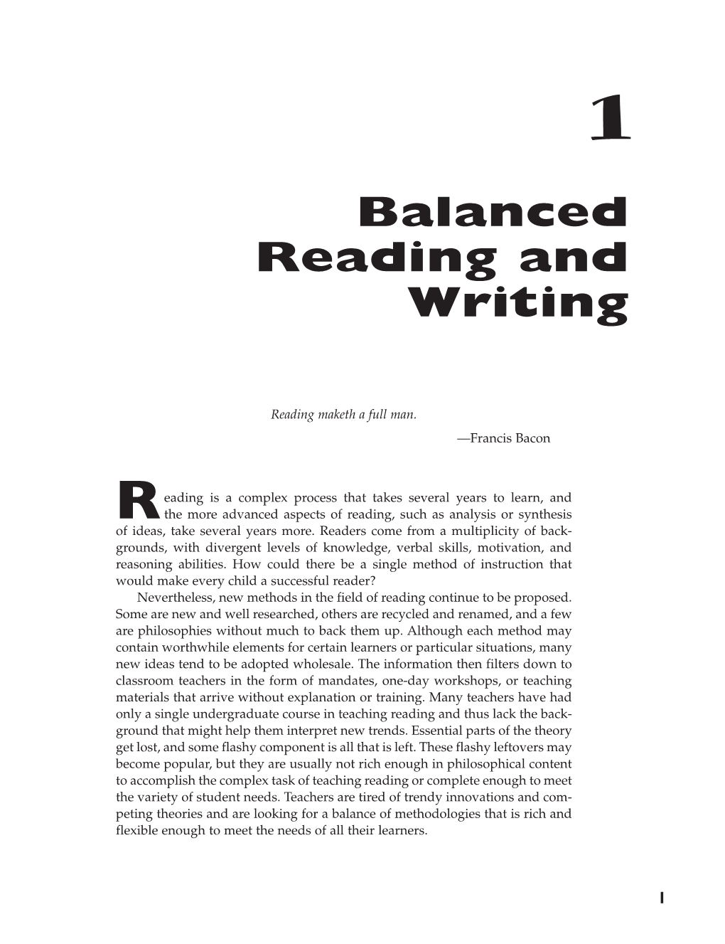 Balanced Reading and Writing