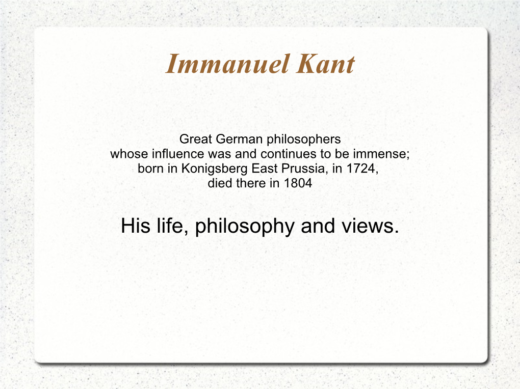 Immanuel Kant