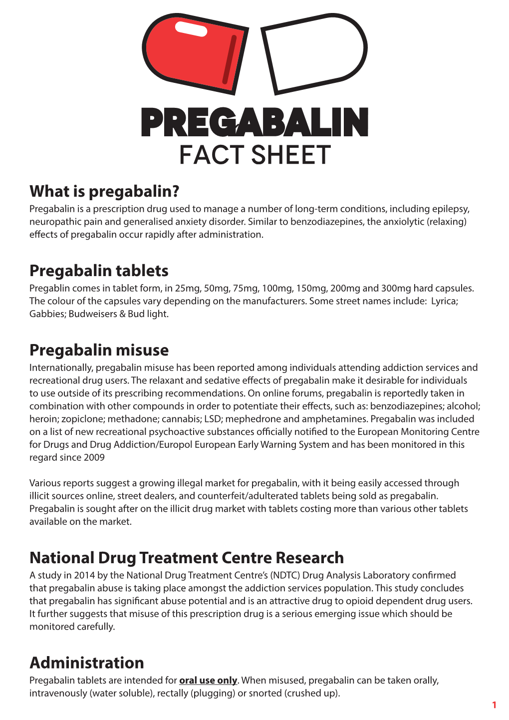 Pregabalin Tablets Pregabalin Misuse National Drug Treatment Centre Research Administration