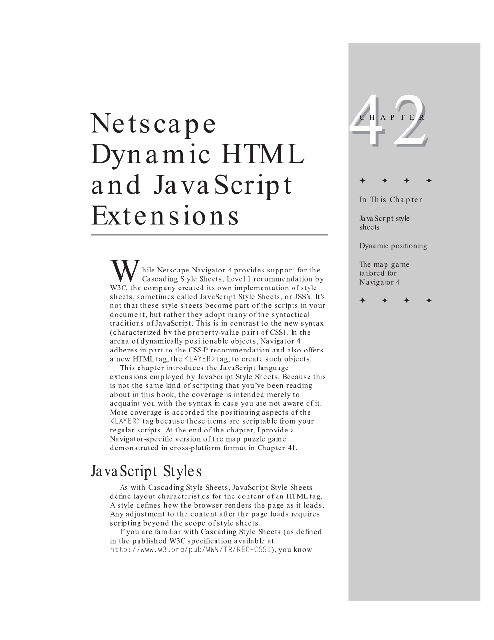 Netscape Dynamic HTML and Javascript Extensions 877