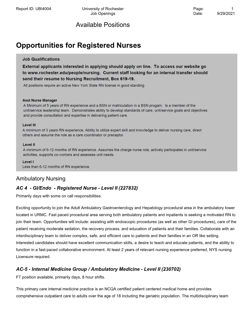 Opportunities for Registered Nurses