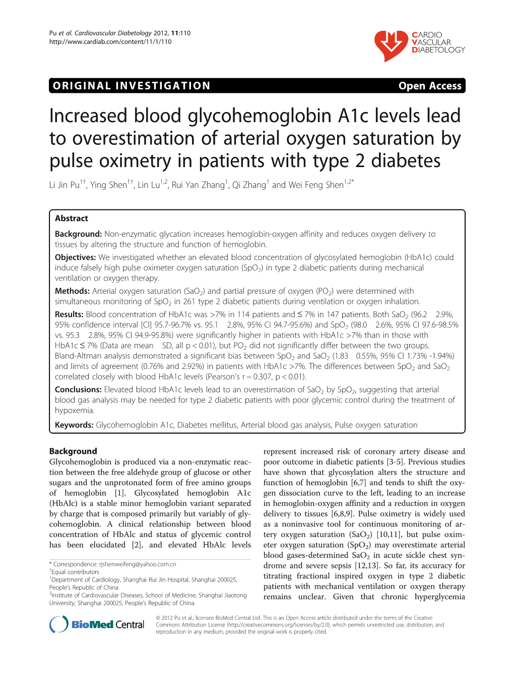 Increased Blood Glycohemoglobin A1c Levels Lead to Overestimation Of