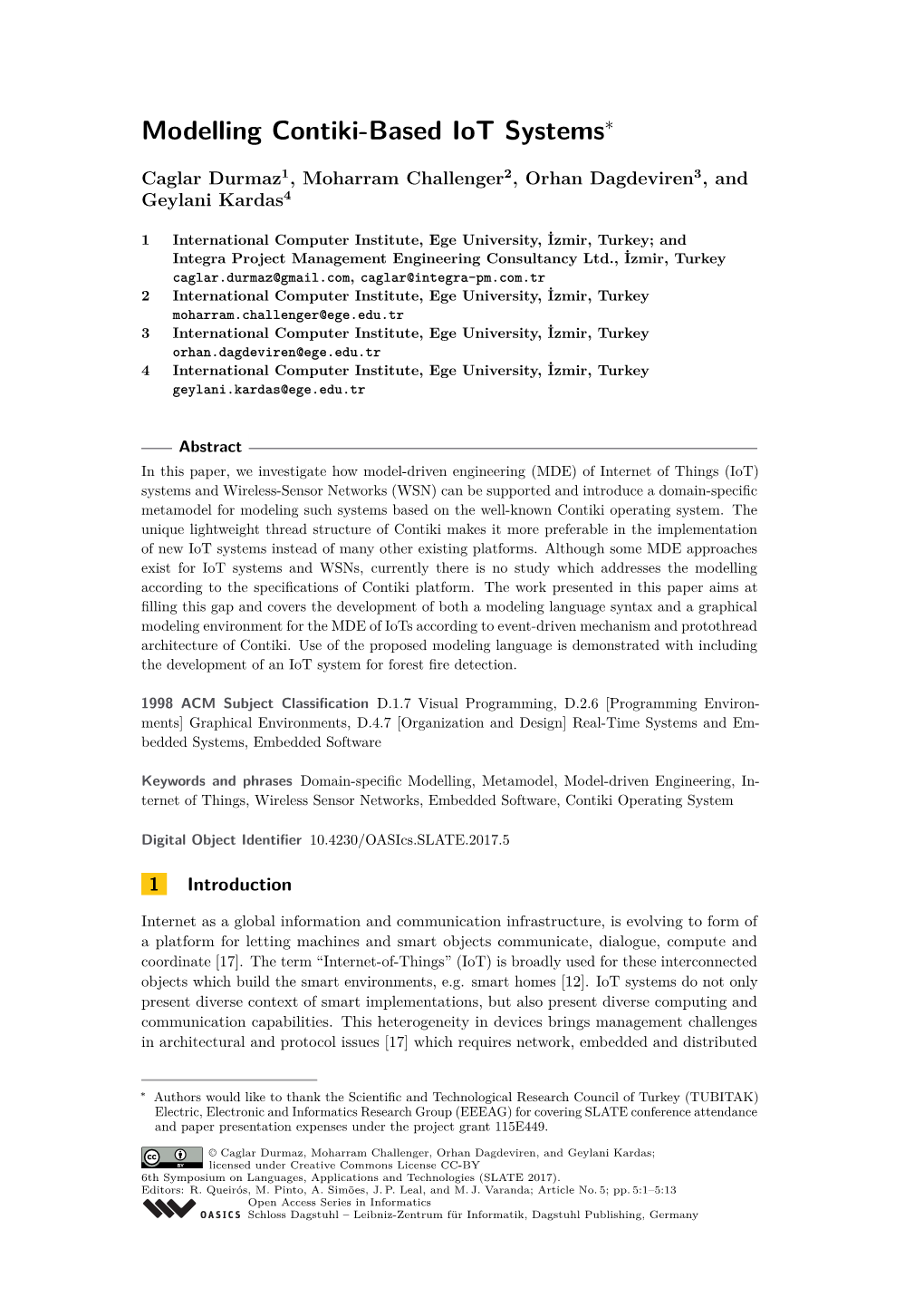 Modelling Contiki-Based Iot Systems∗