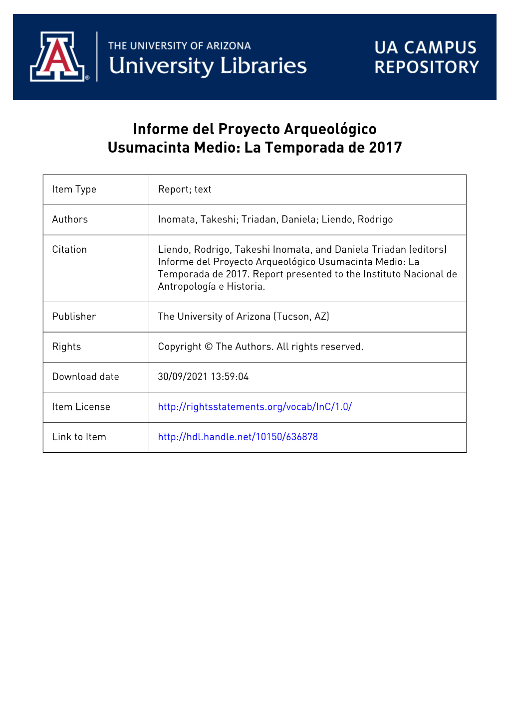 Informe Del Proyecto Arqueológico Usumacinta Medio La Temporada