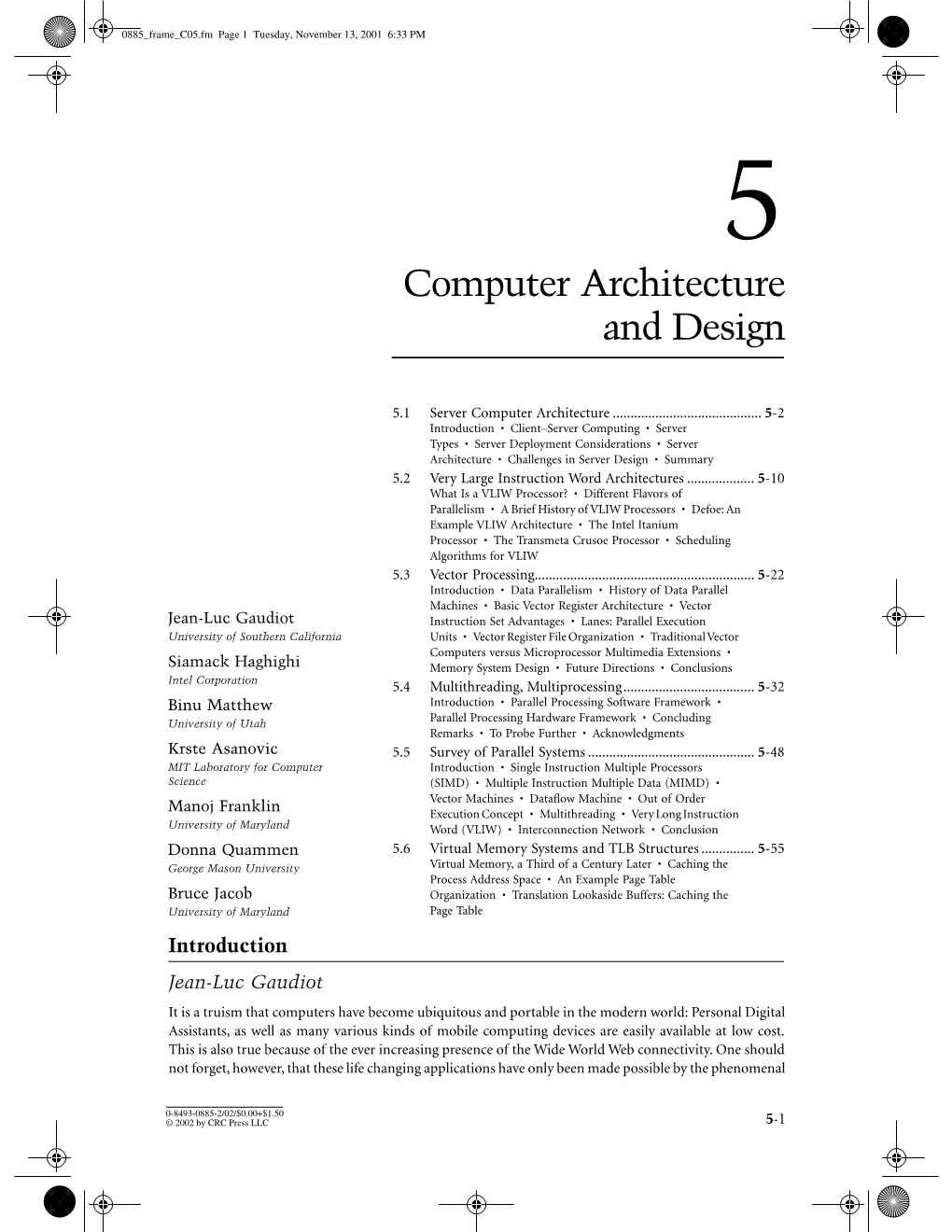 Computer Architecture and Design