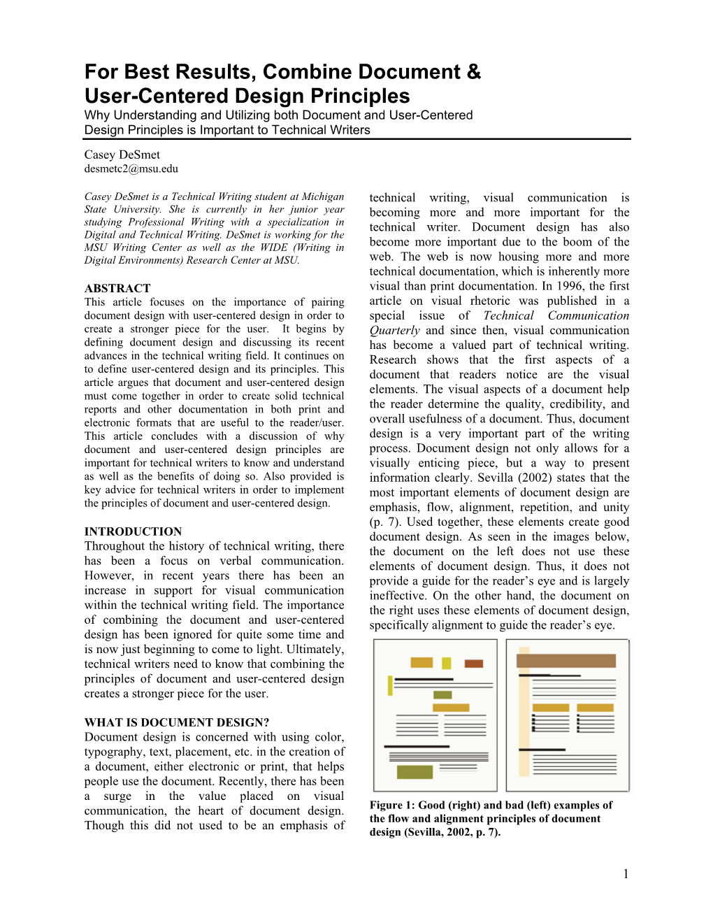 For Best Results, Combine Document & User-Centered Design Principles