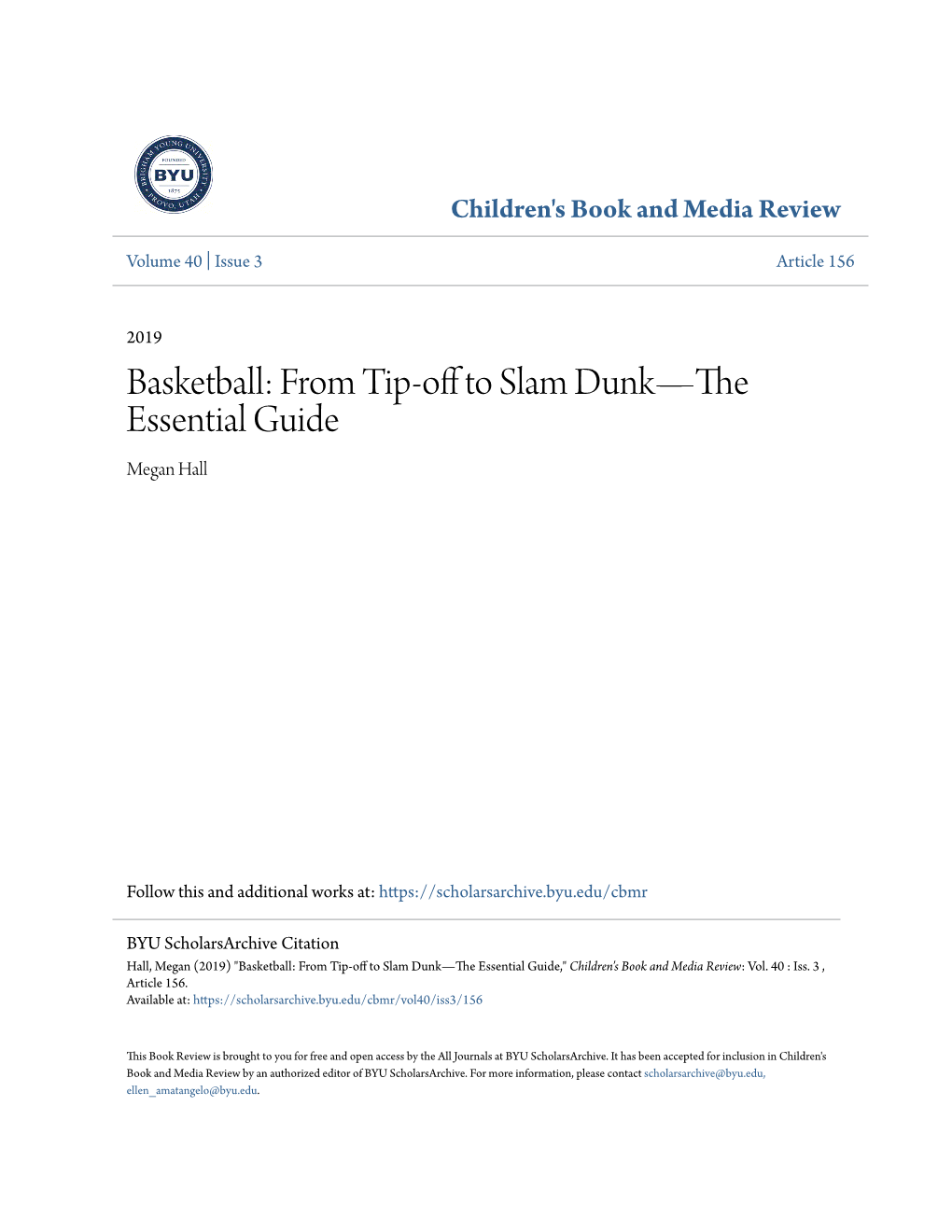 Basketball: from Tip-Off to Slam Dunk—The Essential Guide