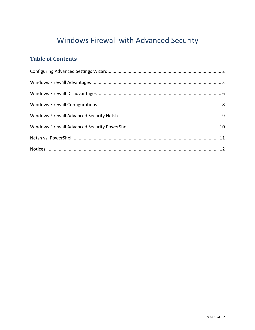 Windows Firewall with Advanced Security