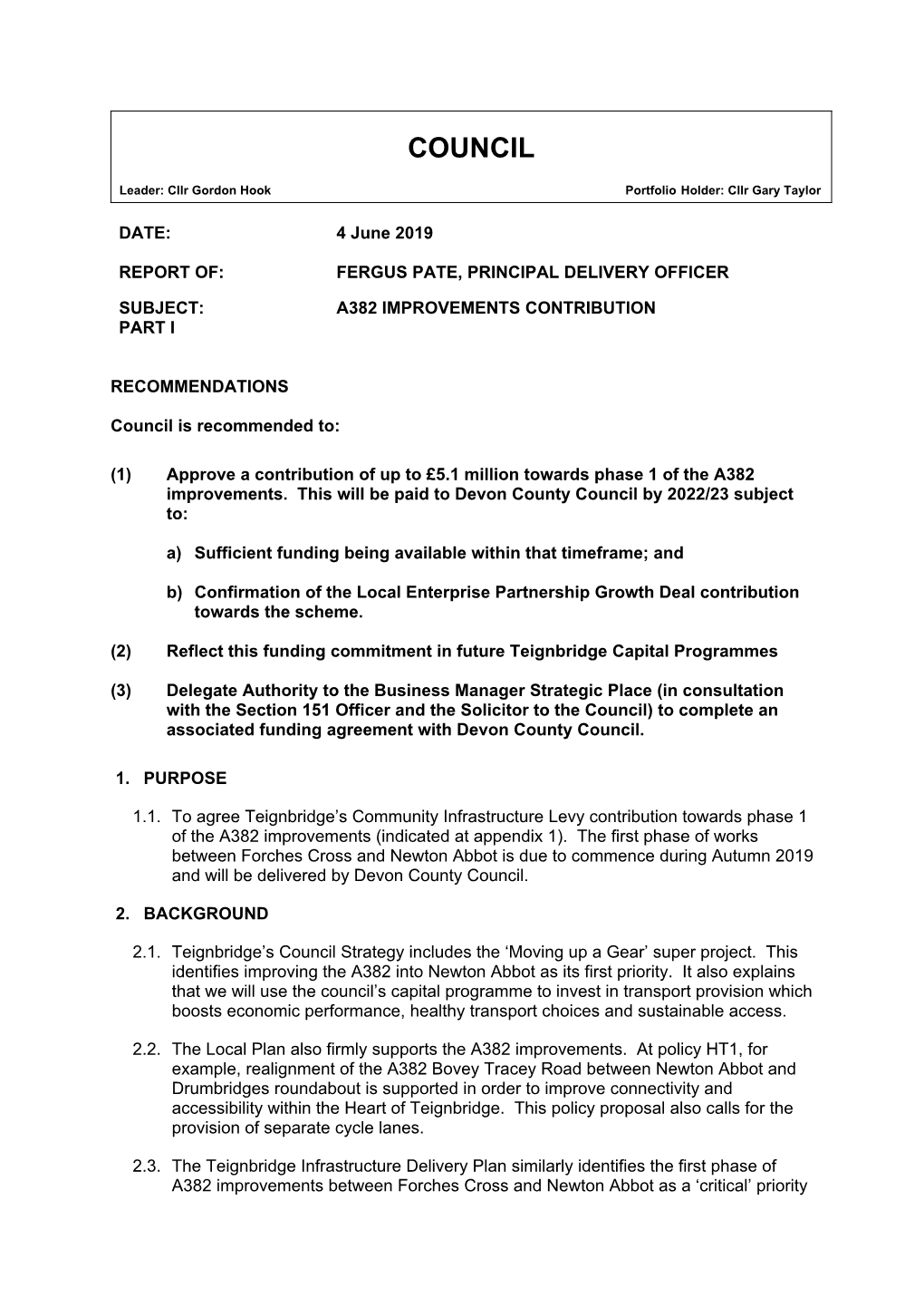 A382 Improvements Contribution PDF 308 KB