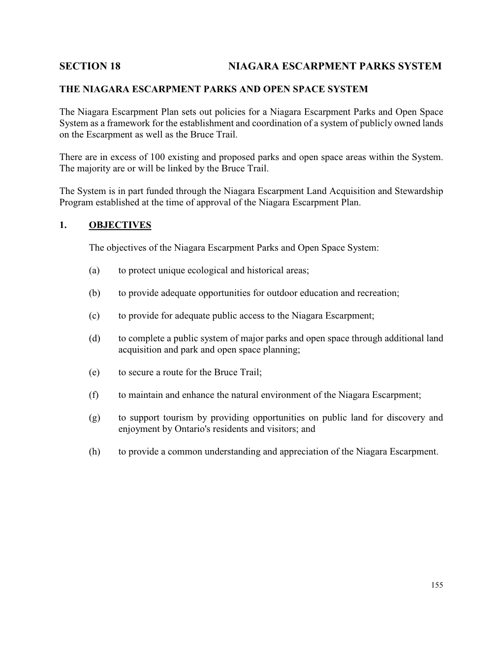 Niagara Escarpment Plan Area Definitions