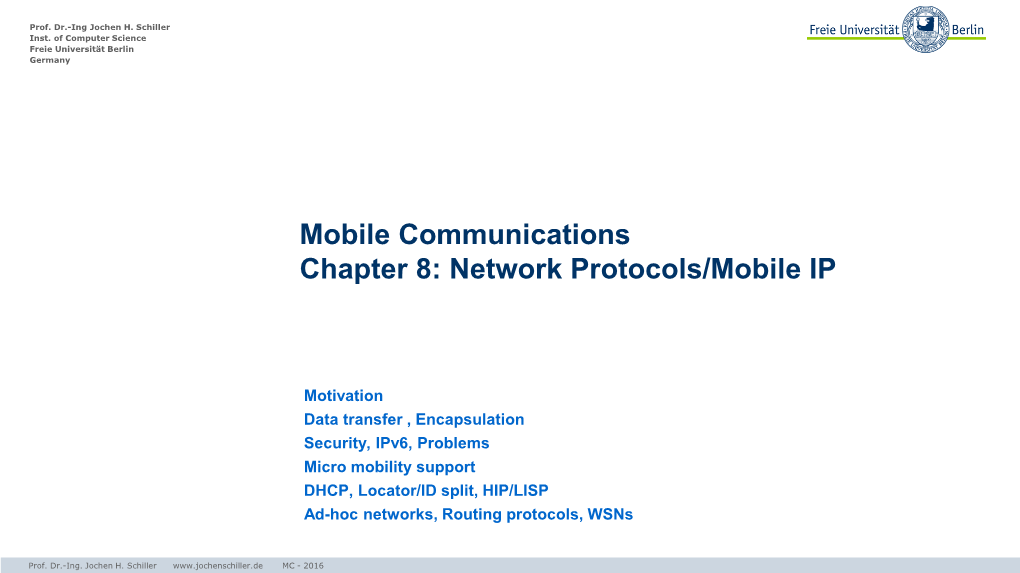 Network Protocols/Mobile IP