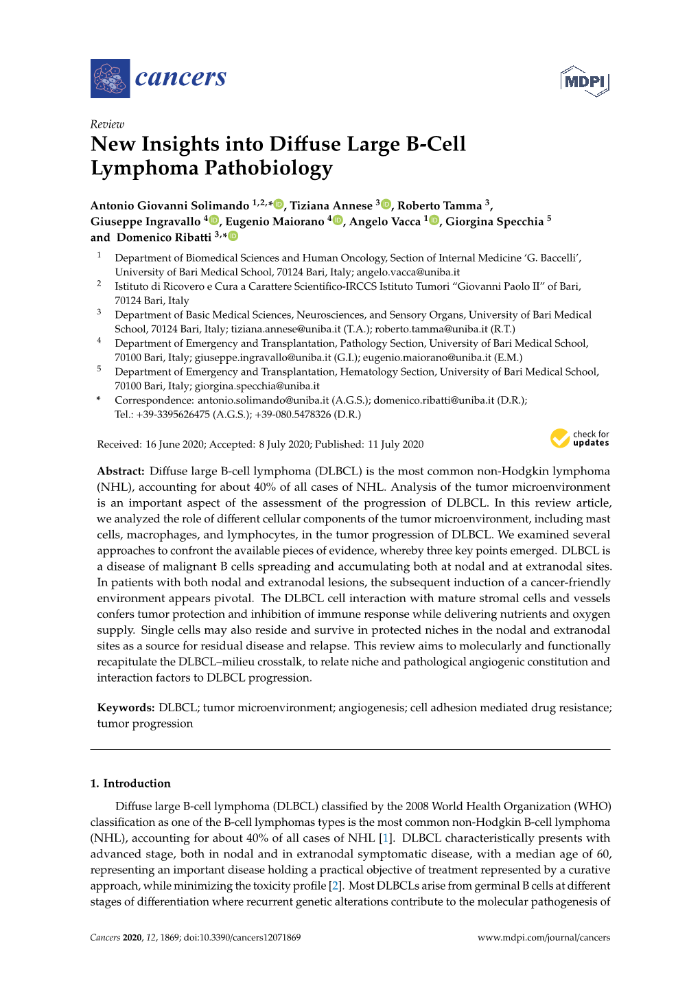 New Insights Into Diffuse Large B-Cell Lymphoma Pathobiology
