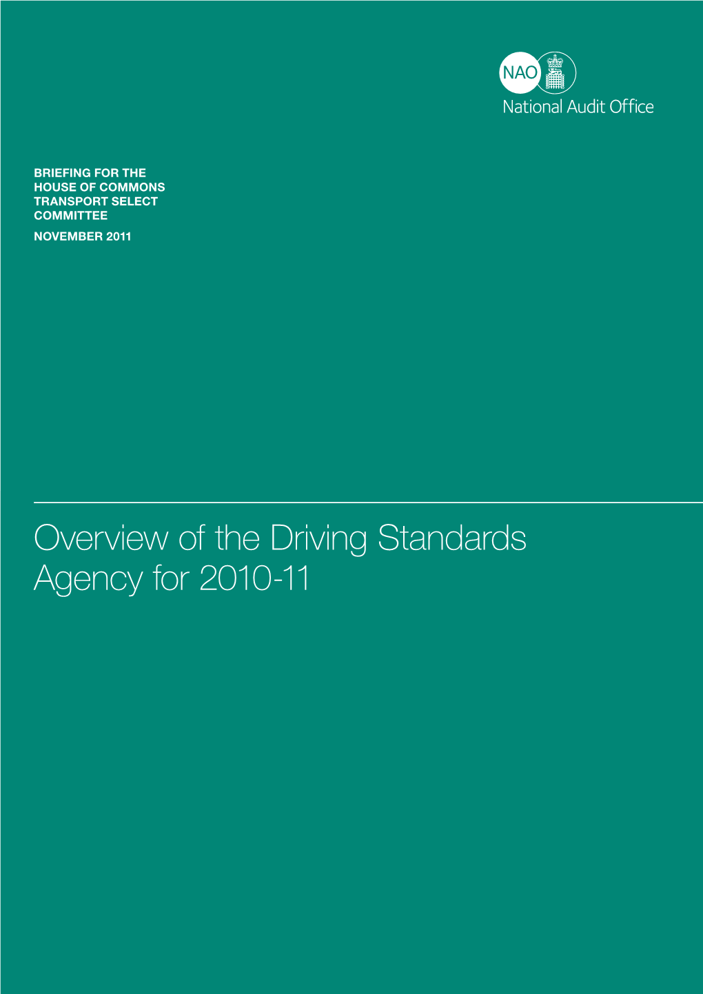 NAO Overview of the Driving Standards Agency for 2010-11