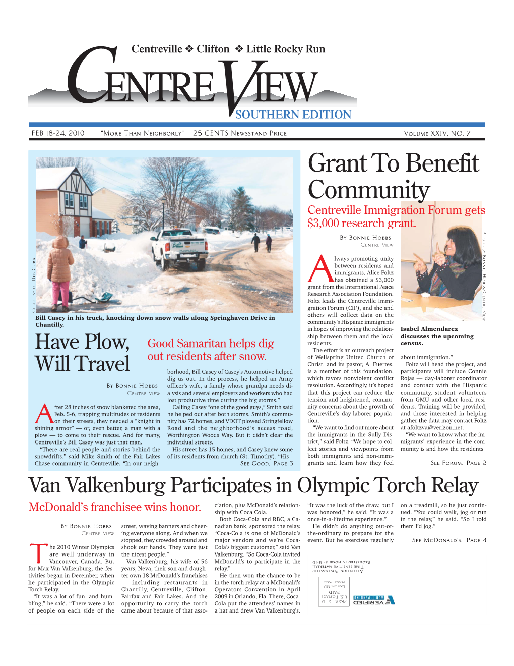 Grant to Benefit Community Centreville Immigration Forum Gets $3,000 Research Grant