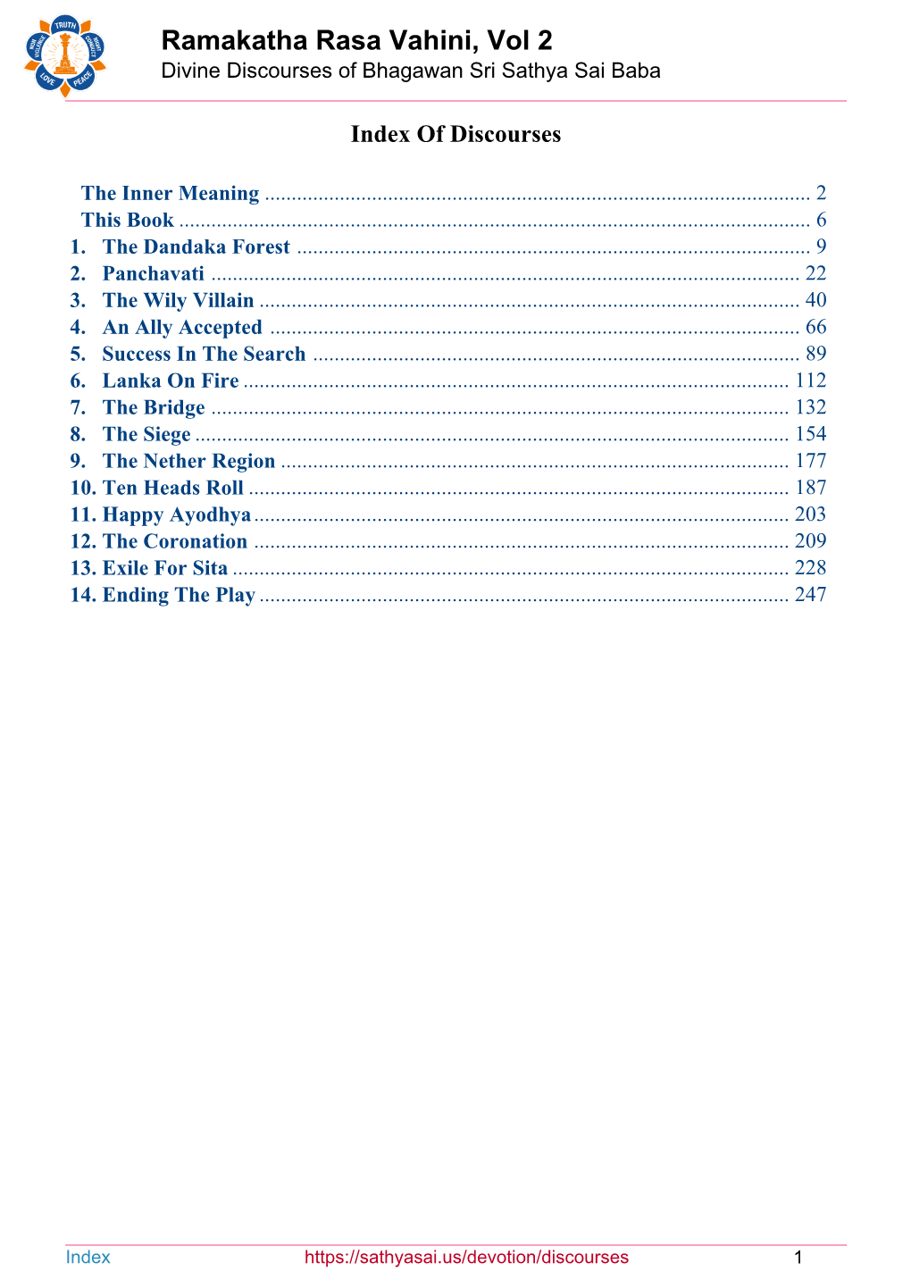 Ramakatha Rasa Vahini, Vol 2 Divine Discourses of Bhagawan Sri Sathya Sai Baba